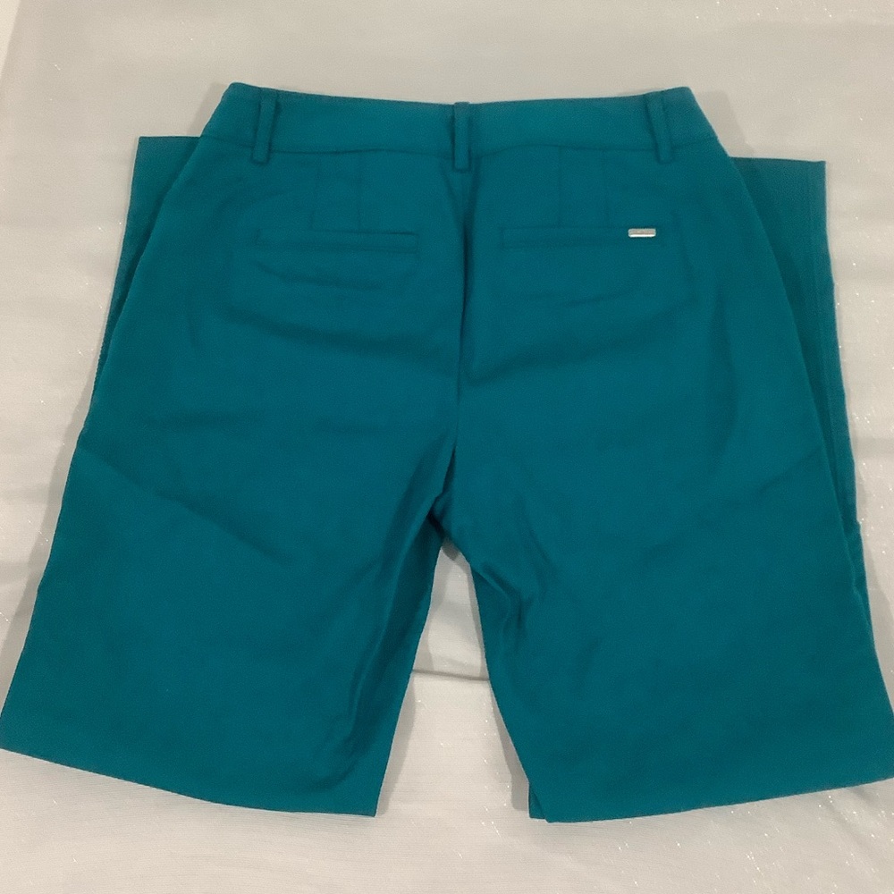 NWOT White House Black Market Teal Perfect Form Slim Mid Rise Ankle Pants Sz 2R - Picture 4 of 7